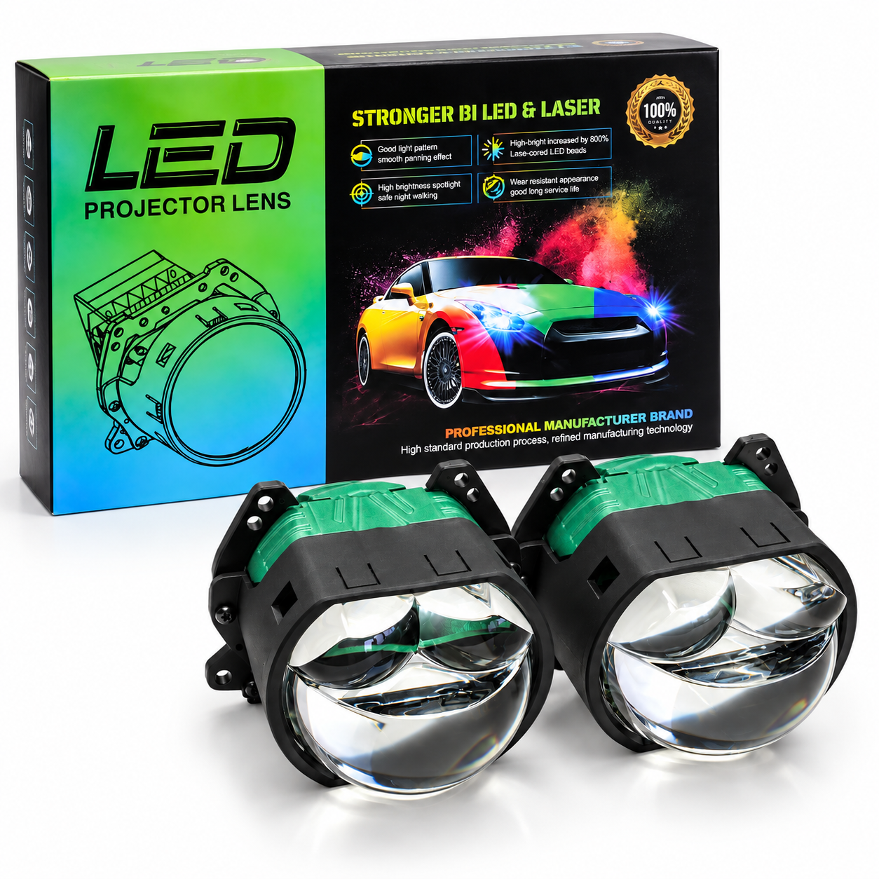 Лупи за фар Bi LED 80W