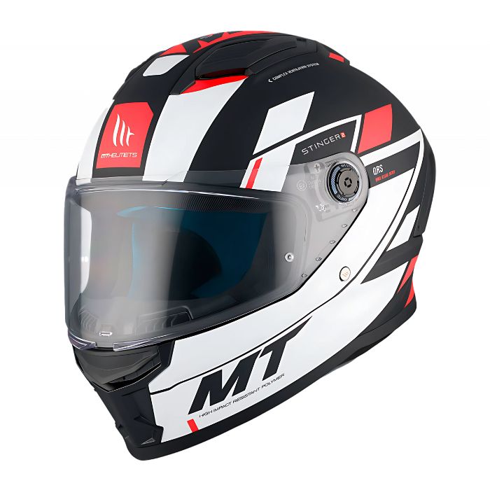 Каска за мотор MT Helmets Stinger 2 Zivze B5 Matt Black/White/Red
